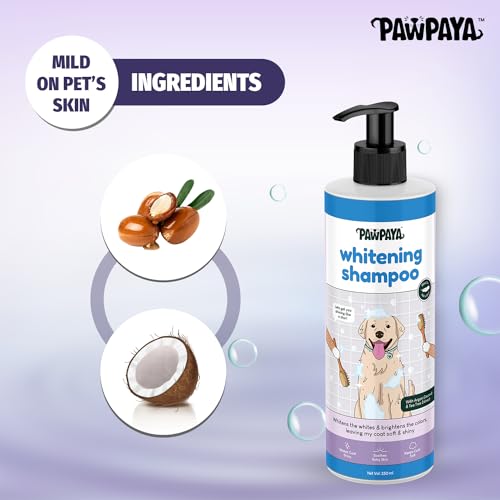 Image of Pawpaya Shampoo Pawpaya Shampoo for Dogs | Gentle Deep Cleansing Formula for Healthy Skin & Soft, Shiny Coat | Suitable for All Dog Breeds & Coat TypesDogs (Whitening Shampoo)