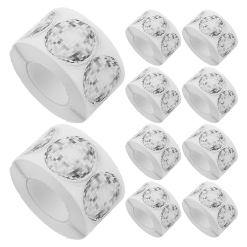 FUNOMOCYA �f�B�X�R�{�[���X�e�b�J�[ 10���[�� �ی^�S�������V�[�� ���͖������x�� �؂蔲���� �p�[�e�B�[�����p70�N��DIY�p�i