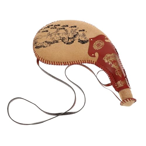 BIUDECO Bota De Cuero Vintage para Agua y Vino Cantimplora Bolsa Portátil De Almacenamiento De Líquidos para Camping y Actividades Al Aire