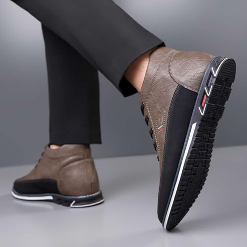 Image of Men's Casual Dress Boots Motorcycle Boots Plus Size Ankle Boots Lace Up Fashion Leather Boots Business Wedding Party Shoes