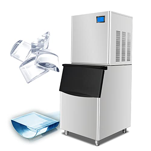 Koalalko Commercial Ice Maker Machine - 495 LBS/24H with 286 Pounds Storage Bin Capacity - 110V Freestanding Automatic Clean Clear Cube Crushed Ice Maker for Home, Business, Restaurants, Bars