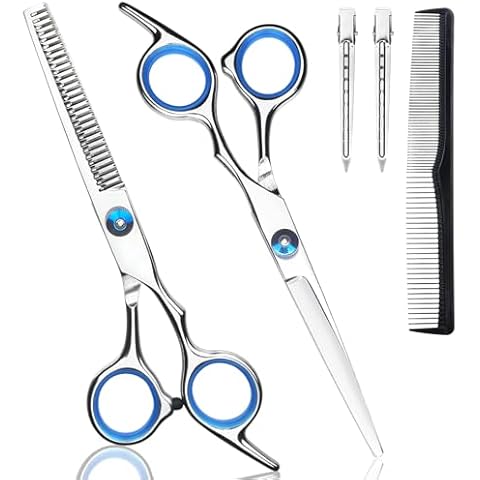 YUQGAOP Hair Cutting Scissors Set, Professional Stainless Cutting Hair Scissors, Barber Hair Cutting Scissors Thinning Shears Sharp Blades Hairdresser Haircut for Women/Men/Kids Cover