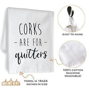 MAINEVENT Corks Are For Quitters 18x24 Inch White Cotton Hand Towel MAINEVENT Corks Are For Quitters 18×24 Inch White Cotton Hand Towel
