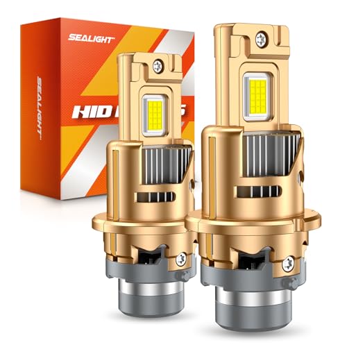 SEALIGHT D4S Bulbs 6500K Cool White Brighter 1:1 Mini Size Plug and Play HID Fog Lights Replacement IP68 Waterproof 0.01s Instant Start Pack of 2