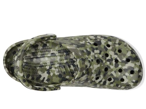 Image of Crocs Unisex Classic Marbled Tie-Dye Clog, Army Green /Multi Confetti, 15 Women /13 Men, Medium