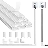 Mozawa 配線カバー モールセット 6本入り ケーブル隠しカバー コードプロテクター 簡単設置 電線ケーブルカバー 40* 1.5*0.9cm（ホワイト）