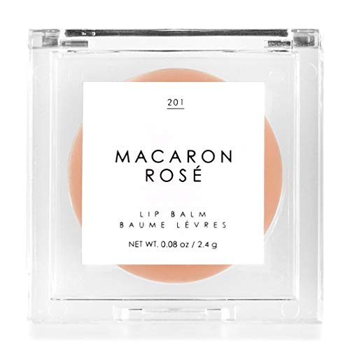 No. 201 Macaron Rose Lip Balm - Gourmand by Tru Fragrance and Beauty - Glossy Sheer Pink Lip Gloss with Light Fragrance - Eau de Rose, Turkish Delight, Sugar Cane - 0.08 oz