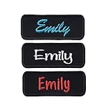 Custom Name Patch Embroidered Personalized Tag *Black* Choose Font and Thread Color - Iron Or Sew On (1 Patch)