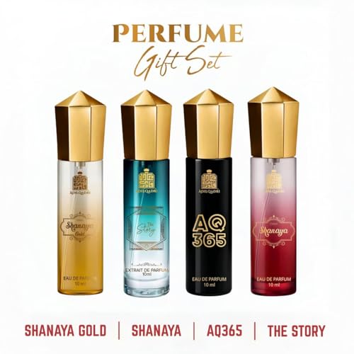 Image of Adilqadri Perfume Gift Set for Men & Women (Pack of 4 x 10ml | 40ml Total) | Long Lasting EDP Fragrance Combo for Men | Woody, Musky, Floral, Sweet, Spicy & Amber Notes | Travel Size Luxury Perfume Gift Set