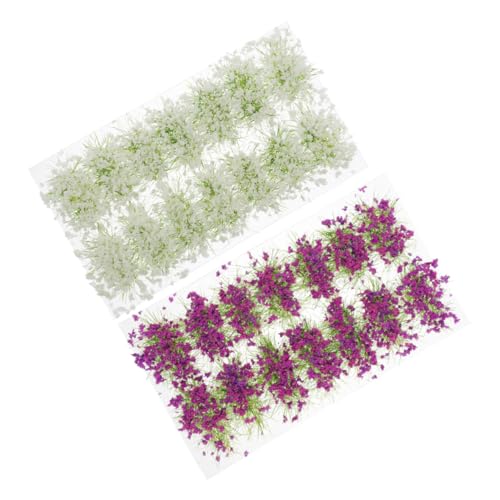 Frcolor 2箱 チュア人工芝 クラスター 軽量耐久レジン製 自然な色合いでジオラマ 建築模型 砂場用 模擬草装飾 ミクロ景観向け