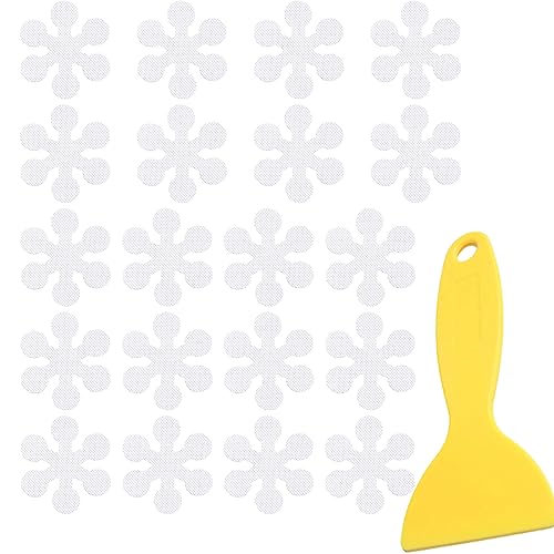 DULSPUE Adesivi Antiscivolo per Doccia e Vasca da Bagno,per Doccia e Vasca,Scale Nastro Antiscivolo Vasca da Bagno Trasparente,Adesivi Vasca da Bagno con Autoadesiva,Strisce Antiscivolo 8×8cm(20 PCS)