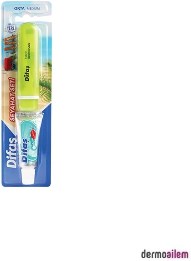 Difaş Seyahat Seti (Iç Içe Geçebilen Diş Fırçası + 15 Ml Diş Macunu/Orta Sert)