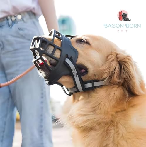 Focinheira Reforçada Silicone Ajustável Para Cachorros Todos Os Portes Bacon Born Pet (2)