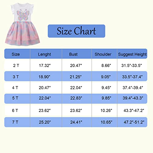 Sparkly Dresses For Girls 3T Girls Tutu Dress With Pretty Butterfly Cute Dress For Toddler Girl Floral Dresses For Baby Girls Crewneck Sleeveless Dresses For School Party Size 3T(Butterfly087, 3T) #TOP5