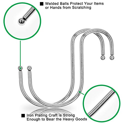SumDirect 25PCS Scarf Apparel Punch Cup Bowl Kitchen S Shaped Silver Tone Hanging Hooks