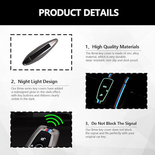 Cover for Bmw Key Cover for Bmw Keyring forBmw Key Case forBmw Key Ring for Bmw Key Fob Cover, Zinc Alloy Key Cover, Key for Bmw, Cover Para Llave for Bmw, Car Keychain for Bwm 3 4 5 6 7 Series - Image 2