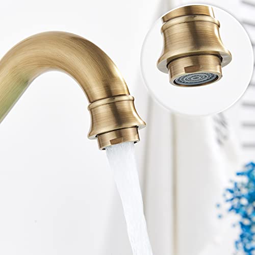 Grifo de baño vintage de alta gama con acabado cromo espejo y rotación total LWX 5
