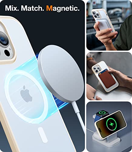Image of TORRAS Magnetic Guardian Designed for iPhone 14 Pro Max Case [Military Grade Drop Tested] [Compatible with MagSafe] Slim Translucent Matte Case for iPhone 14 Pro Max Phone Case (6.7 inch), Milk White