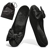 [MOON ROOM] 収納袋付 卒業式入学式授業参観用携帯ヒールスリッパ 4cmヒール (M（〜約23.5cmまで）, ブラック)