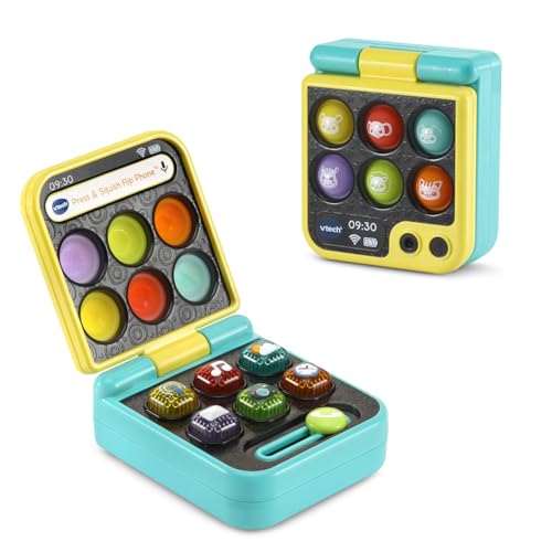 Image of VTech Baby Press and Squish Flip Phone Toy with Light-up Popping Buttons
