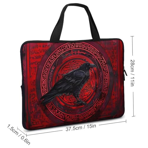 Crow Viking Laptop Bag Laptop Case Computer Messenger Bag with Adjustable Shoulder Strap2