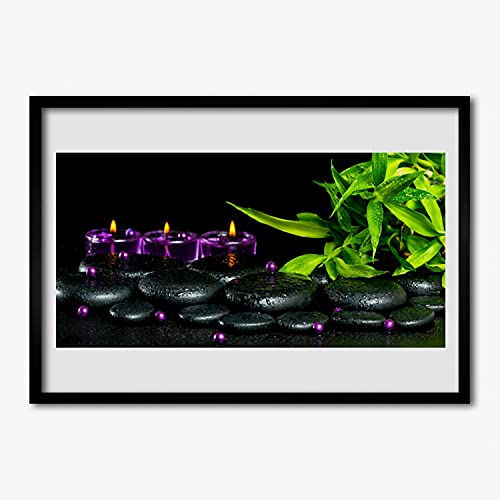 Affiche encadrée 70x50 cm Tulup - Décoration murale en MDF motif bougies spa