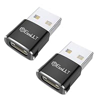 EasyULT USB C Adapter(2 Stück), USB auf Typ C Adapter, Typ C Buchse zu USB-A für iPhone 16/15/14/13/12, iPad mini/Air, Samsung Galaxy S25 A55 Ultra und Andere Smartphone & Tablet (Schwarz)