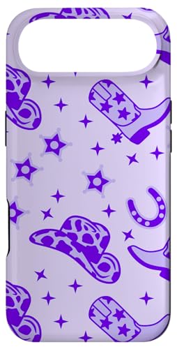 Carcasa para iPhone Air Western Cowboy Boot Cow Print Purple Cowgirl Hat Cowgirls