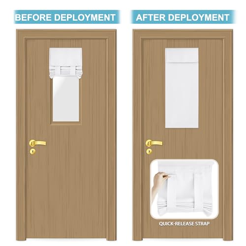 Image of RYB HOME Sidelight Door Curtains for Front Door, Privacy Half Window Curtains Thermal Insulate Covering for Patio /Glass /Front Door, 12 inch x 40 inch, Pure White, 1 Panel