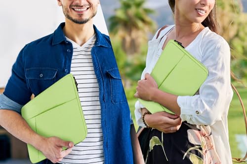 Image of Laptop Sleeve 15.6 inch, Shockproof Protective Computer Carrying Cover with Front Pocket, Briefcase Handbags Laptop Case for 15.6 inch HP, Dell, Acer, Asus, Notebook, Light Green