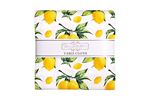 Yourtablecloth 100% Cotton Tablecloth –For Home, Restaurants, Cafés – Be It For Everyday Dinner Picnic Or Occasions Like Easter, Summer, Spring(Lemon, 60 X 120 Rectangle/Oblong) #TOP3