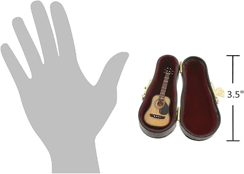 Miniatura 3 de Broadway Gift Co. Réplica de guitarra clásica en miniatura, tono madera, 1,5 x 3, figura de mesa de piedra de resina