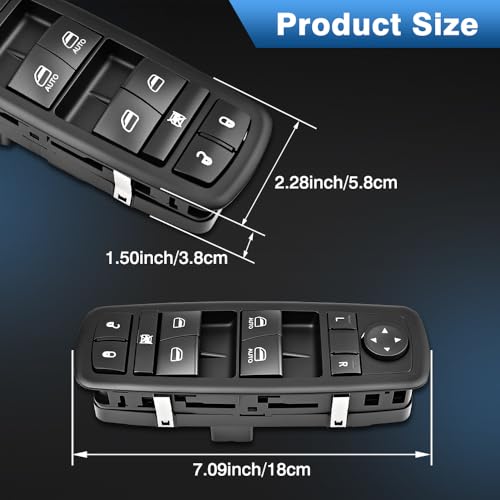 Bouton principal de commande de lève-vitre réactif pour Dodge Ram 2011 2012