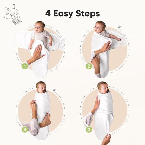 Image of KeaBabies 3-Pack Organic Swaddles for Newborns Girls, Boys with Hats - Soft Cotton Baby Sleep Sacks 0-3 Months, Breathable Baby Hats and Swaddles 0-3 Months, Newborn Essentials Must Haves (Sage)