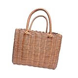 Laikoutd Stilvolle handgewebte PVC Tasche für Reisen, Lebensmitteleinkäufe und Outdoor Aktivitäten, leichte tragbare Outdoor Mahlzeitentasche