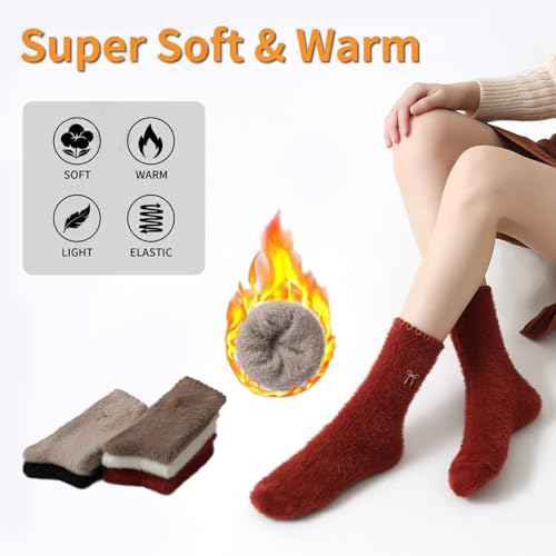 Image of SISOSOCK Cozy Womens Fuzzy Socks,Soft Push Wool Socks,Warm Gifts for Women