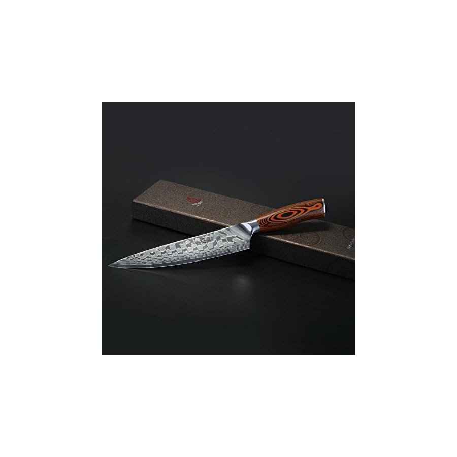 TUO-Damascus-Chefs-Knife-Kitchen-Knives-Japanese-AUS10-HC-67-Layers-Steel-with-Dragon-Pattern-Ergonomic-Pakkawood-Handle-8-Fiery-Phoenix-Series-Including-Gift-Box TUO Chef's Knife 8"- 67 Layers Damascus Kitchen Knife, Japanese AUS-10 High Carbon Steel with Dragon Pattern -Pakkawood Handle -Fiery Phoenix Series