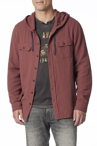 UNIONBAY Men's Hughie Gauze Button-up Hoodie