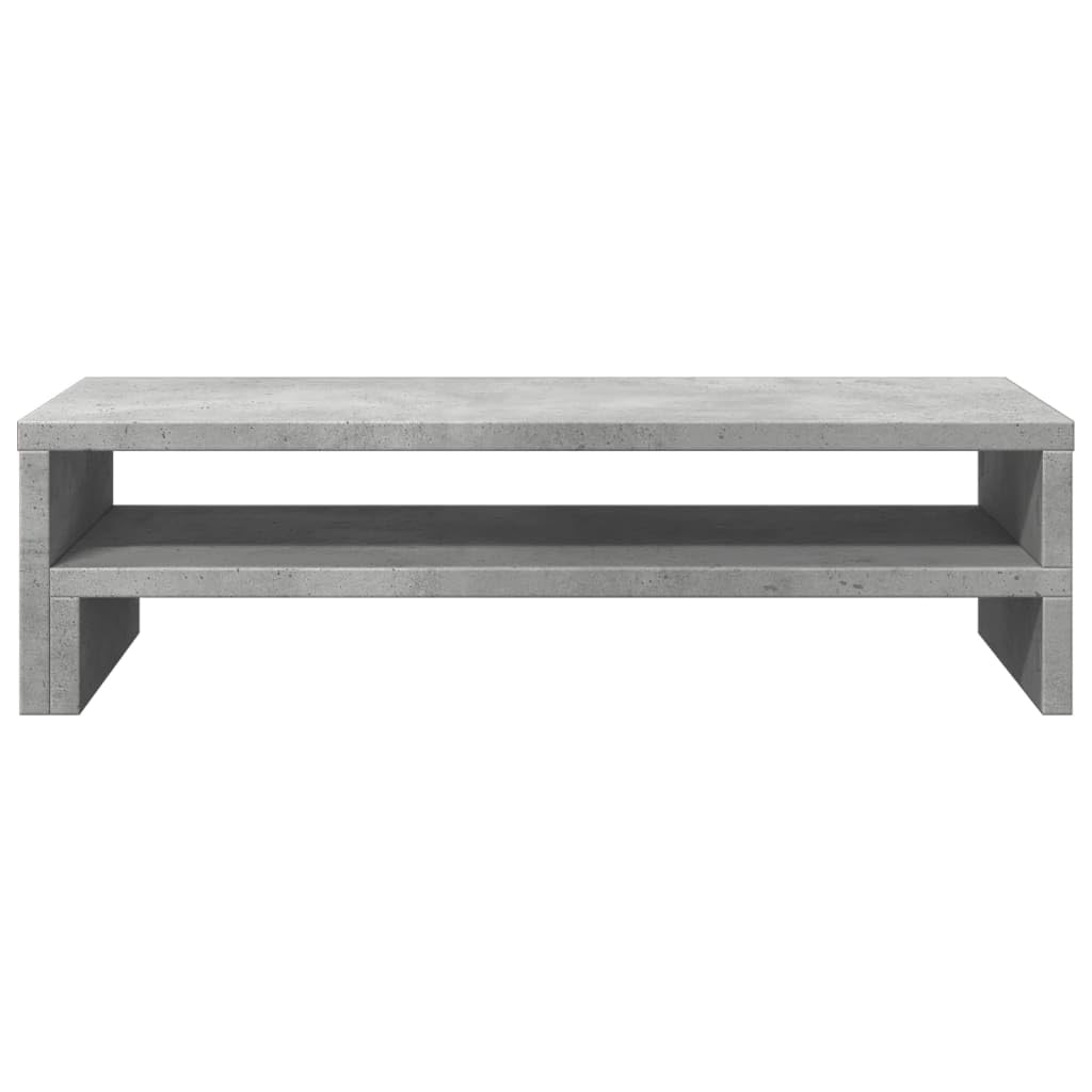 Supporto per monitor in legno grigio cemento, 54 x 22 x 15 cm, organizer da scrivania per computer portatile, postazione di lavoro, home office e gaming, portata 25 kg