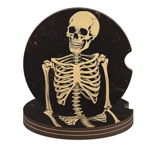 Portavasos para carro con diseño calavera 4 piezas miniatura 1