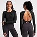 Women's Workout Athletic Shirts Sexy Open Back Sports Bra Tank Top Casual Tight T Shirts with Built in Bra