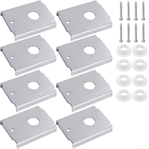 Juego de 8 soportes para reparación de puertas plegables de acero inoxidable con juntas de silicona para puertas tipo granero de 1-3/8 pulgadas miniatura 1