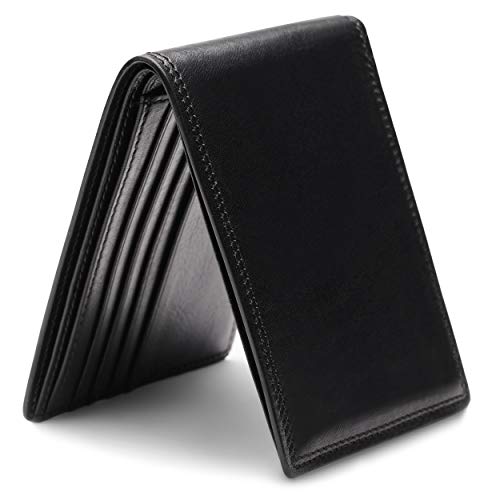 Bosca Men's Leather Wallet – Full Grain Italian Dolce Leather Wallet For Men, 8 Card Slots, Bifold, Gift-Ready Packaging, Black2