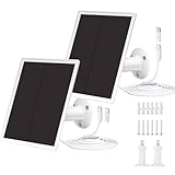 2 Packs Solar Panel for Ring Security Camera, Premium 5V USB Solar Panel Charger IP65 Waterproof, Compatible with Outdoor Rechargeable Battery Powered Cam, 9.8ft USB Cable, 360 Adjustable Bracket