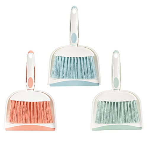 Frcctre 3 Pack Small Dustpan And Brush Set, Multipurpose Small Hand Broom And Dustpan Set, Plastic Whisk Broom And Dustpan Cleaning Sweep Tools For Desk Car Keyboard Countertop Home Kitchen #TOP27