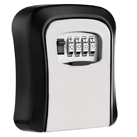 GNOLY Key Security Locker Outdoor Storage Box with 4-Digit Resettable Password Code - Metal Key Storage Lockable Box Combination Key Security Lock Box for Home-image-13