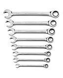 GEARWRENCH 8 Pc. 12 Point Open End Ratcheting Combination SAE Wrench Set - 85599