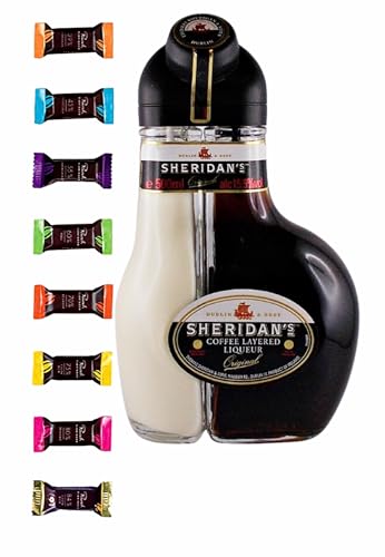 Sheridan`s Coffee Liqueur Likör Sheridans + 8 Edelschokoladen in 8 Sorten Genießerset Männergeschenke Sheridans Geschenkset Frauengeschenke