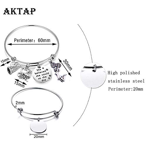 AKTAP Cheerleader Gifts Cheer Bracelets She Believed She Could Cheerleader Bracelets for Girls4