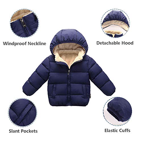 Laviqk 1-7 Years Winter Coats For Toddlers Baby Boys Girls With Removable Fur Hooded Down Jacket Warm Fleece Coat Outerwear #TOP5